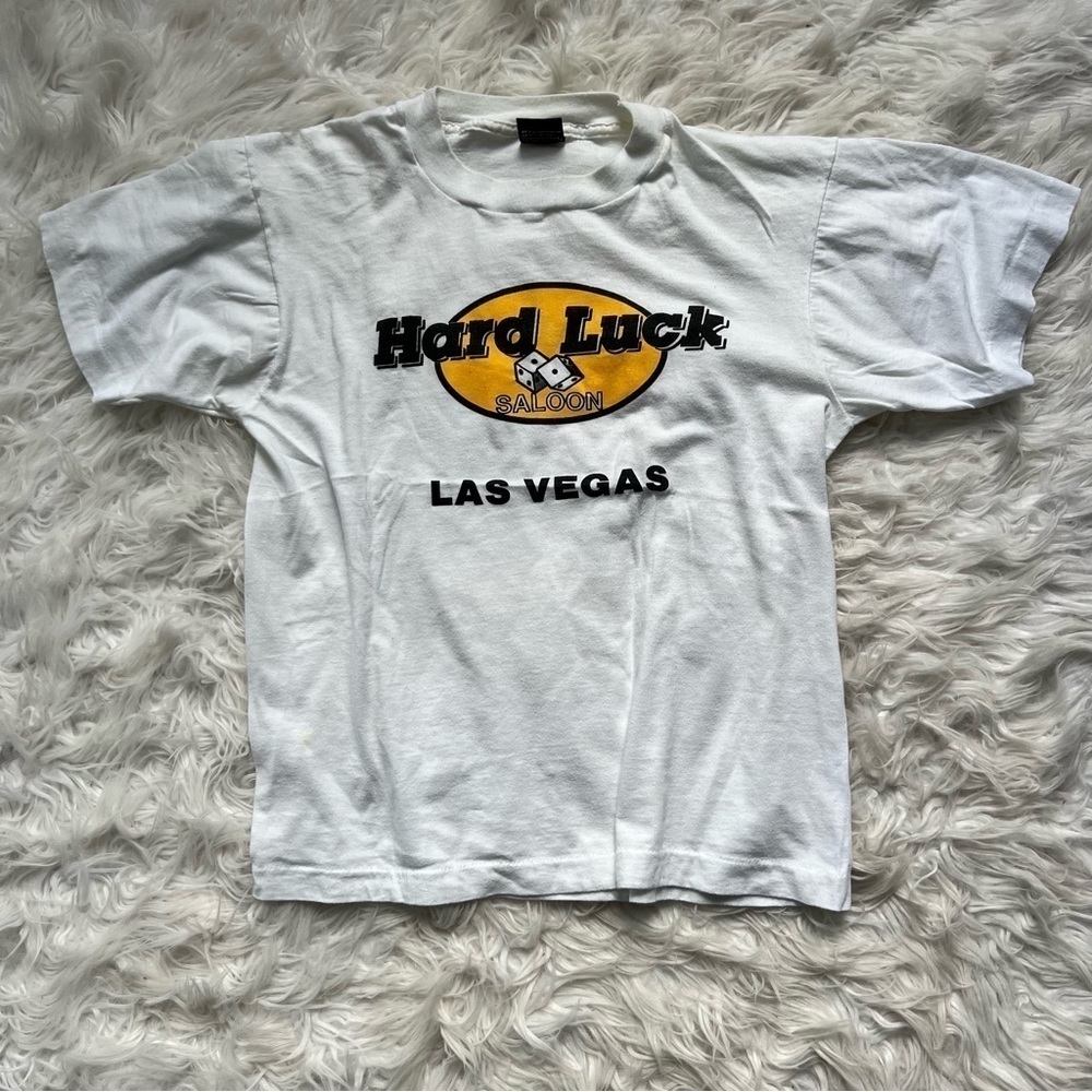 Vintage 80s/90s Hard Luck Saloon Las Vegas Screen Stars Best T-Shirt 🎲🎲 medium